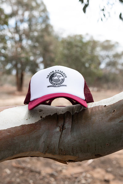 Truckers Cap - Maroon & White