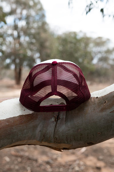 Truckers Cap - Maroon & White